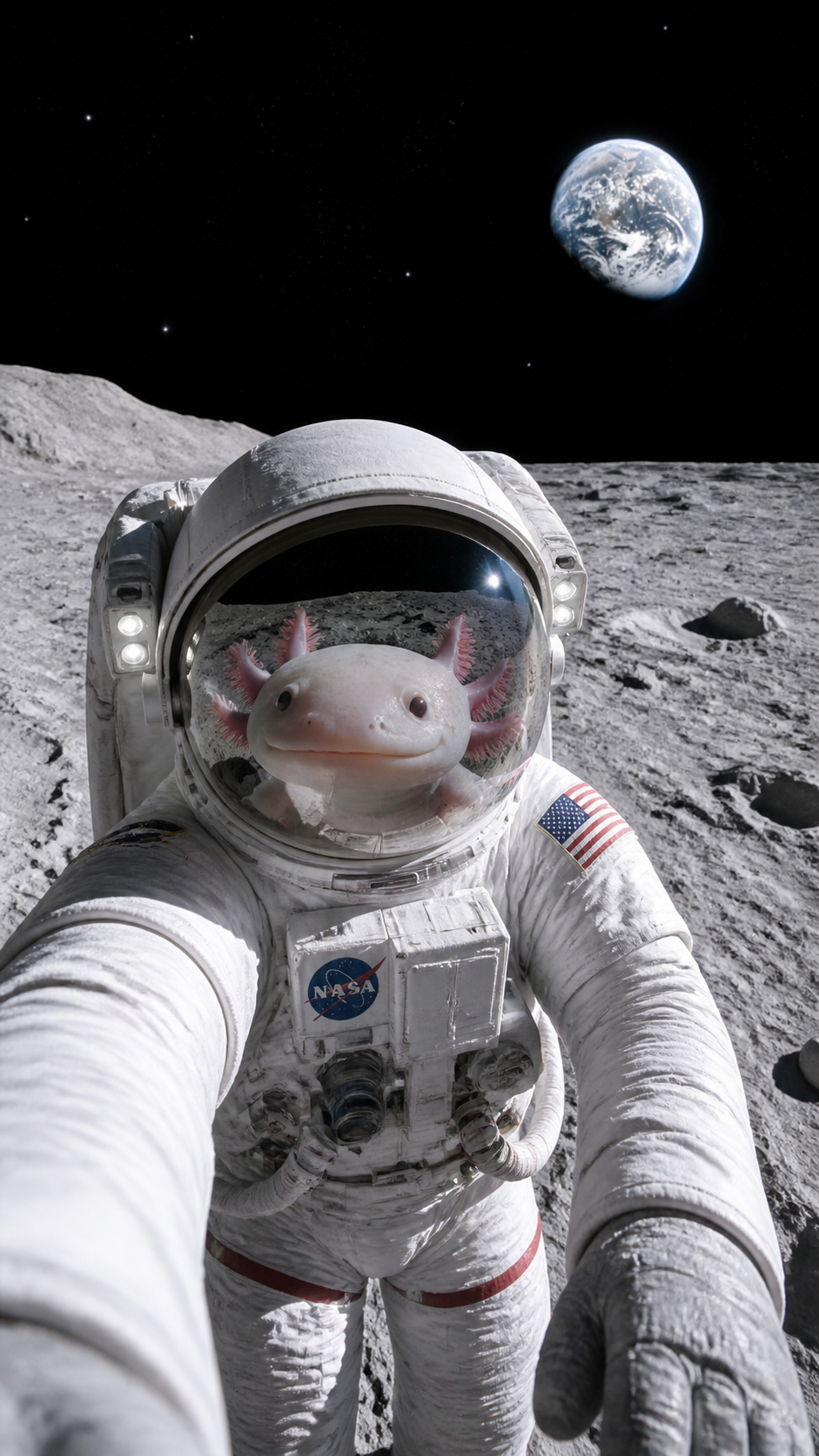 Axolotl Astronaut AI photo