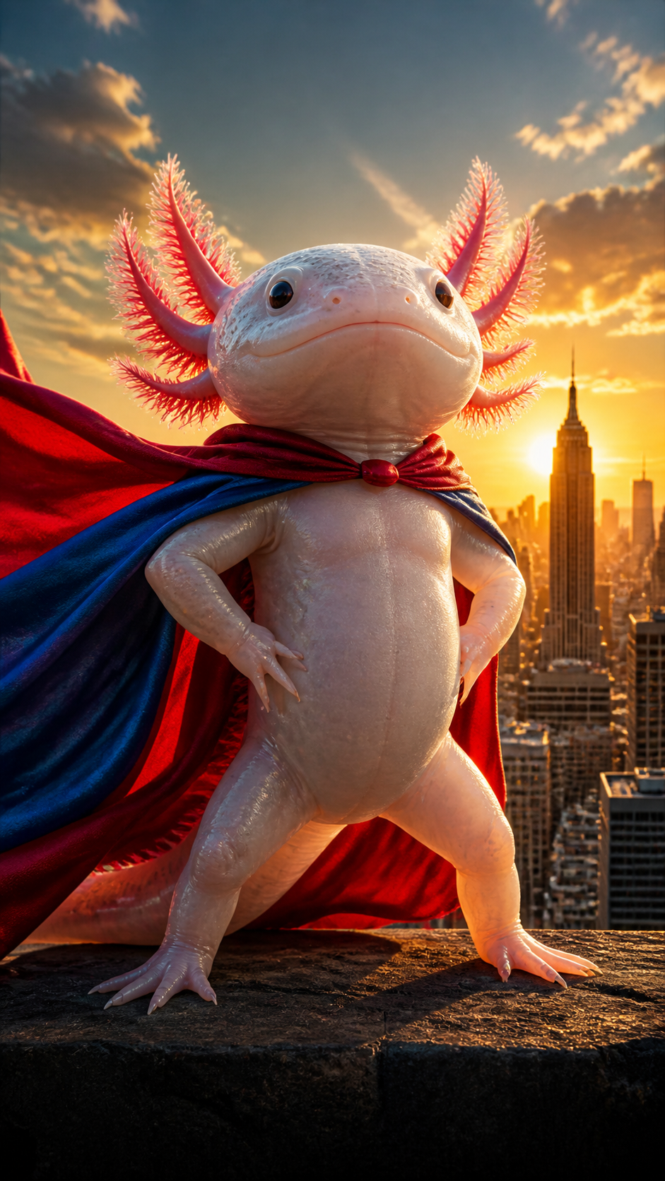 Axolotl Superhero AI photo