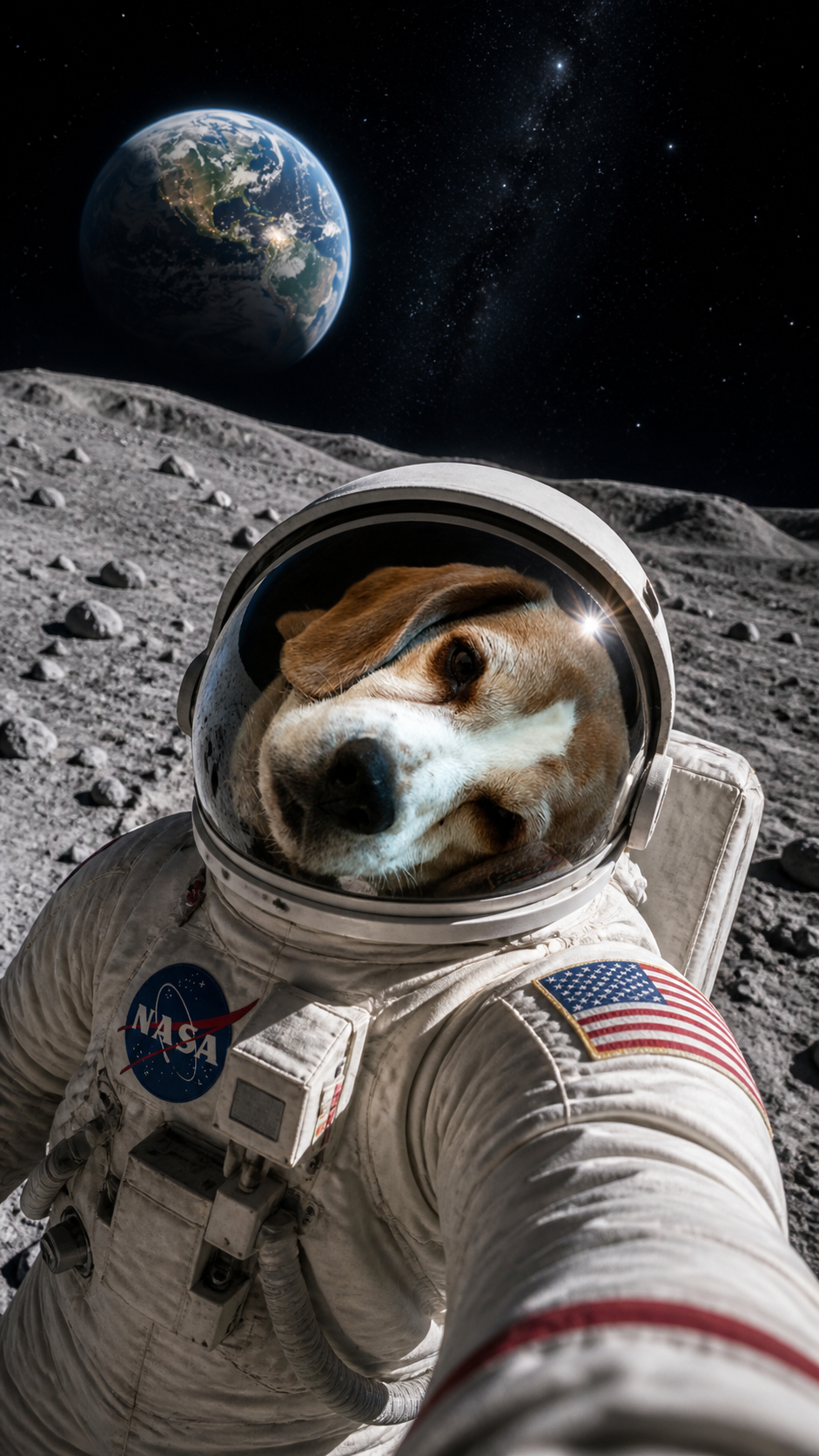 Beagle Astronaut AI photo