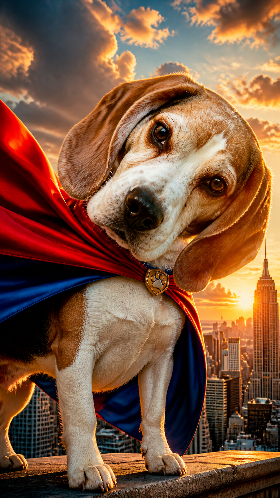 Beagle Superhero AI photo