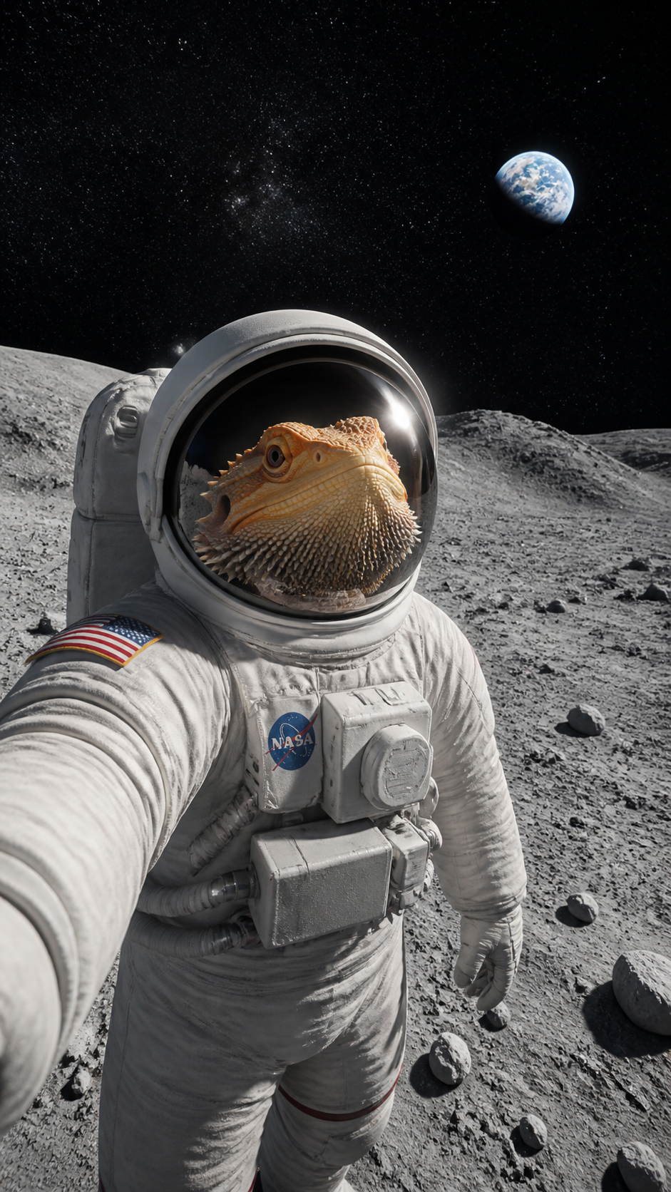 Bearded Dragon Astronaut AI photo