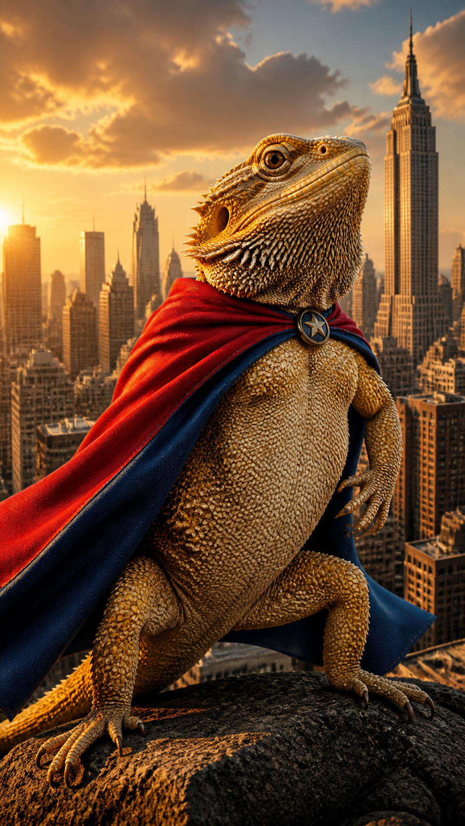 Bearded Dragon Superhero AI photo