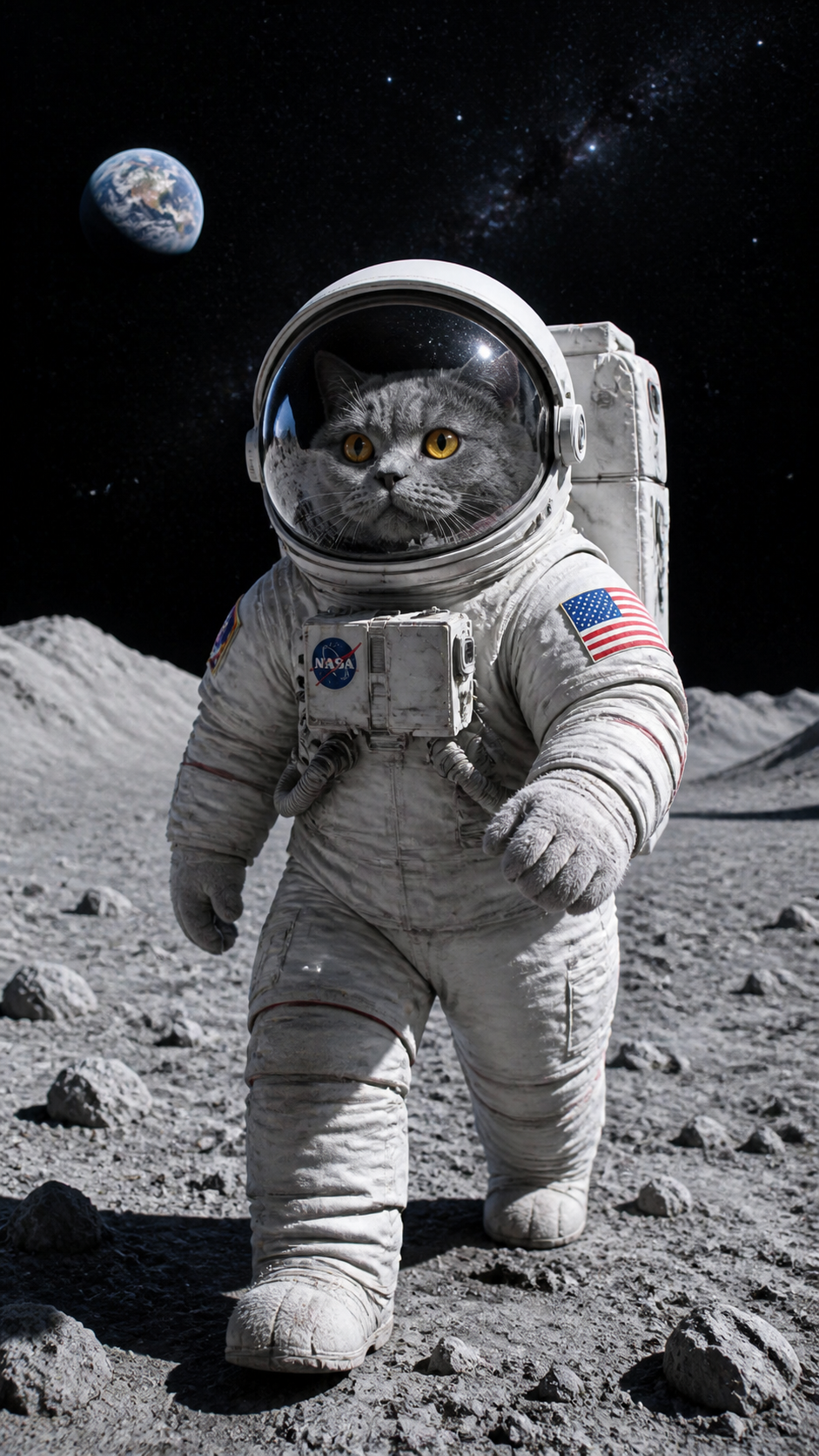 British Shorthair Cat Astronaut AI photo