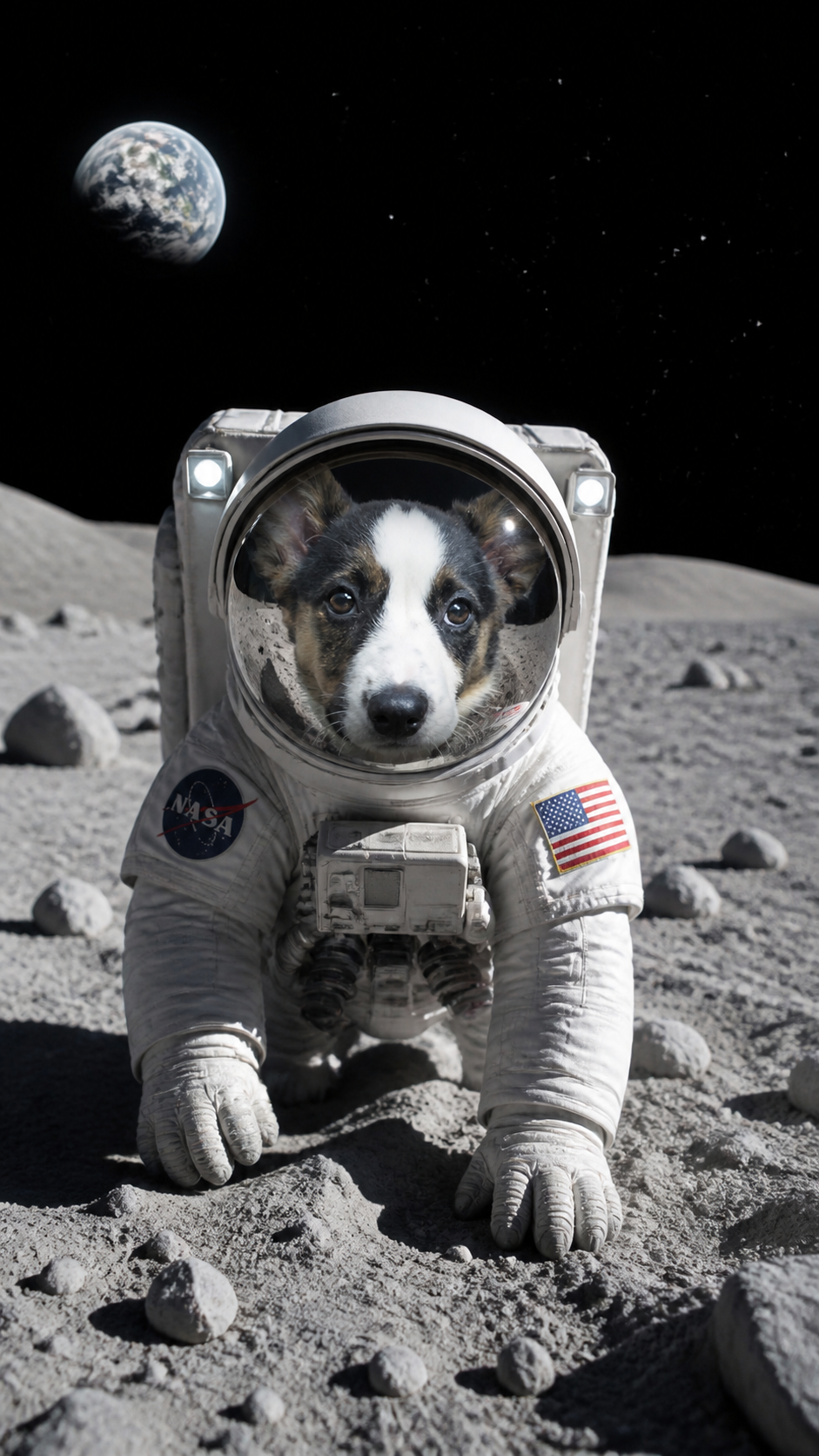 Pembroke Welsh Corgi Astronaut AI photo