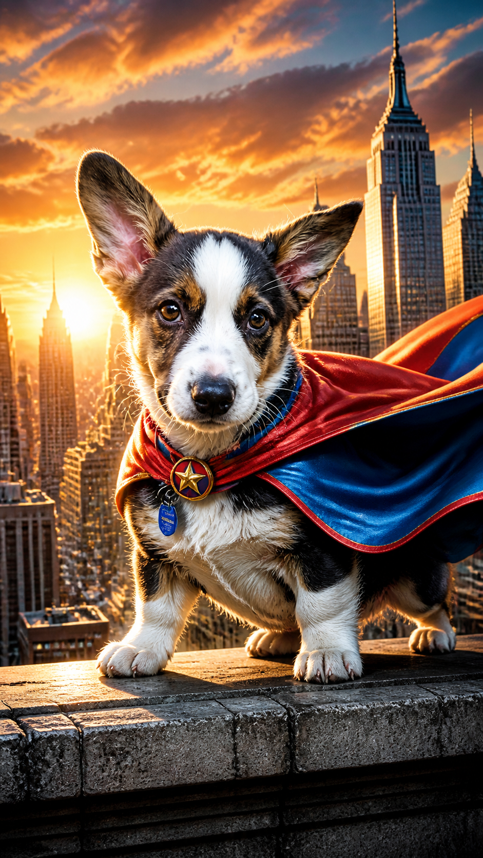 Pembroke Welsh Corgi Superhero AI photo
