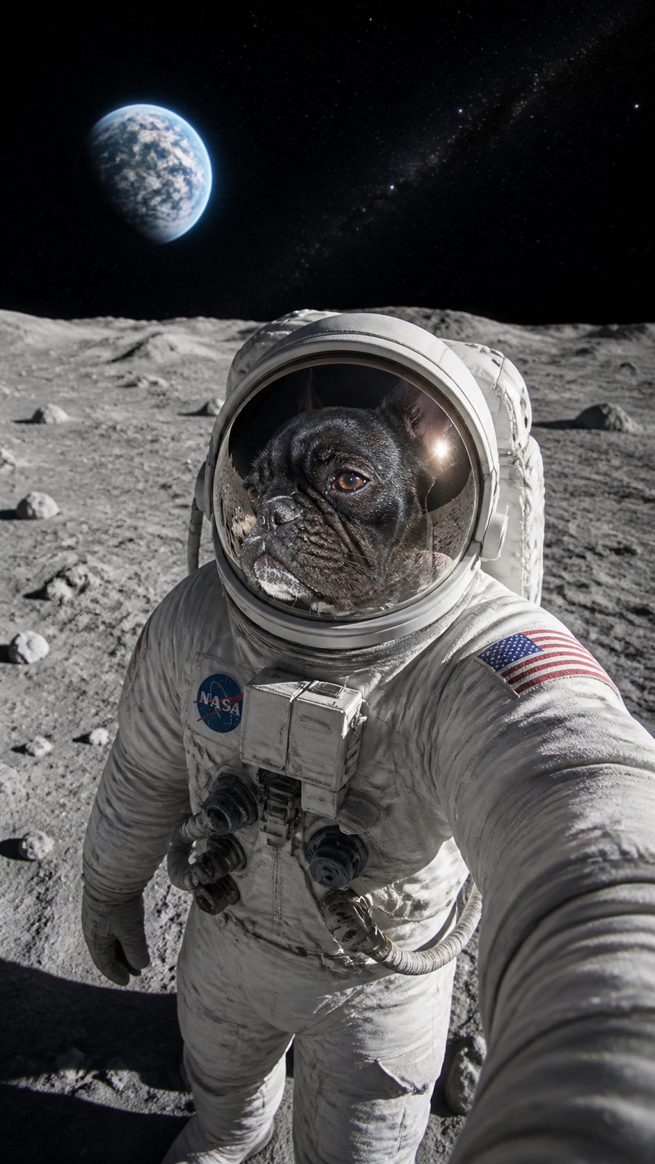 French Bulldog Astronaut AI photo