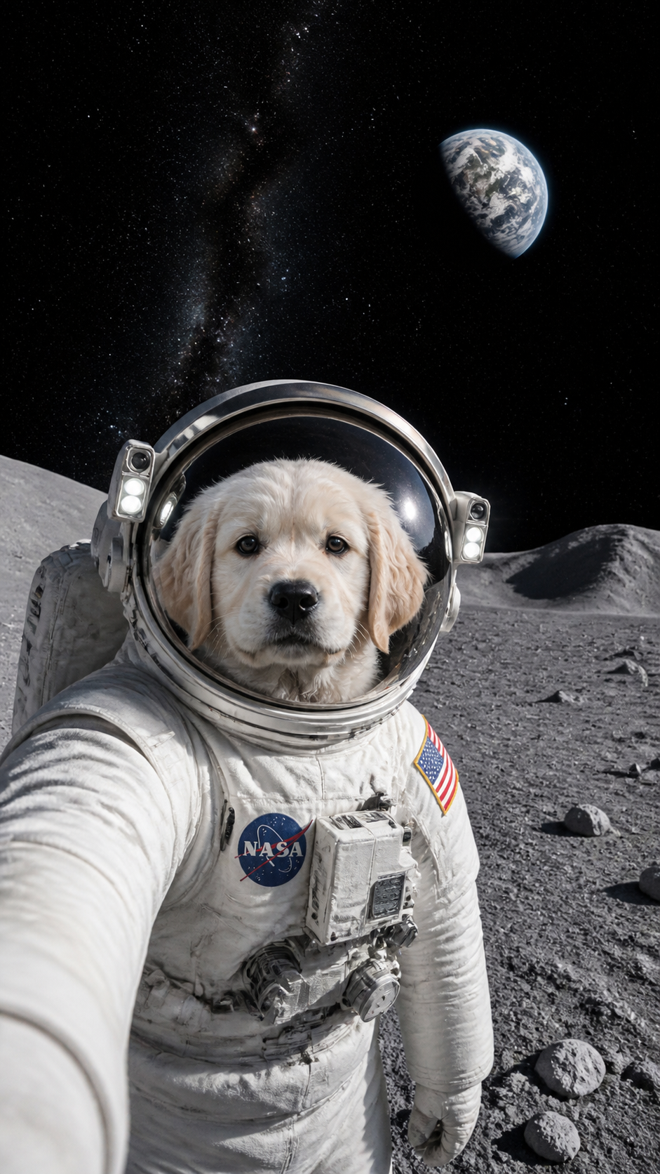 Golden Retriever Astronaut AI photo