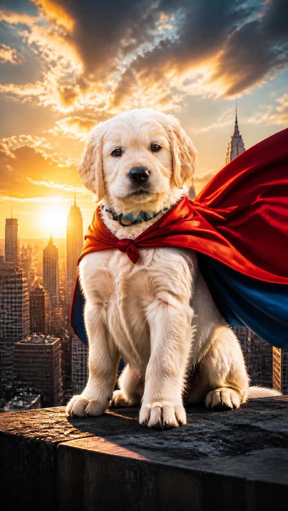Golden Retriever Superhero AI photo