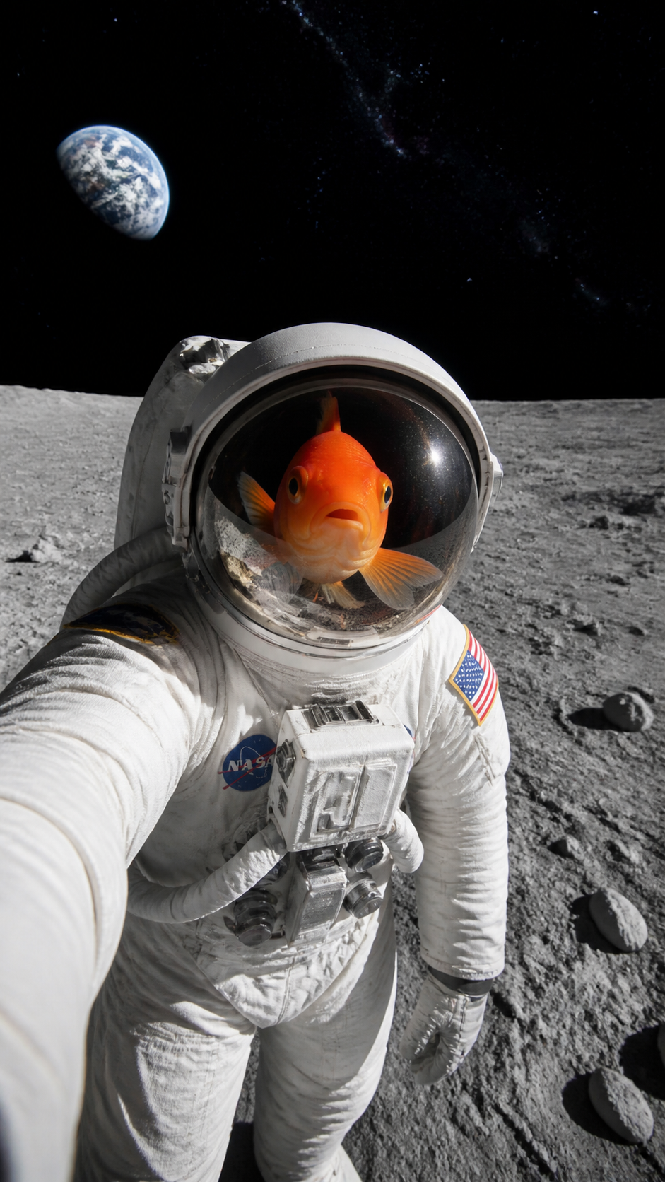 Goldfish Astronaut AI photo