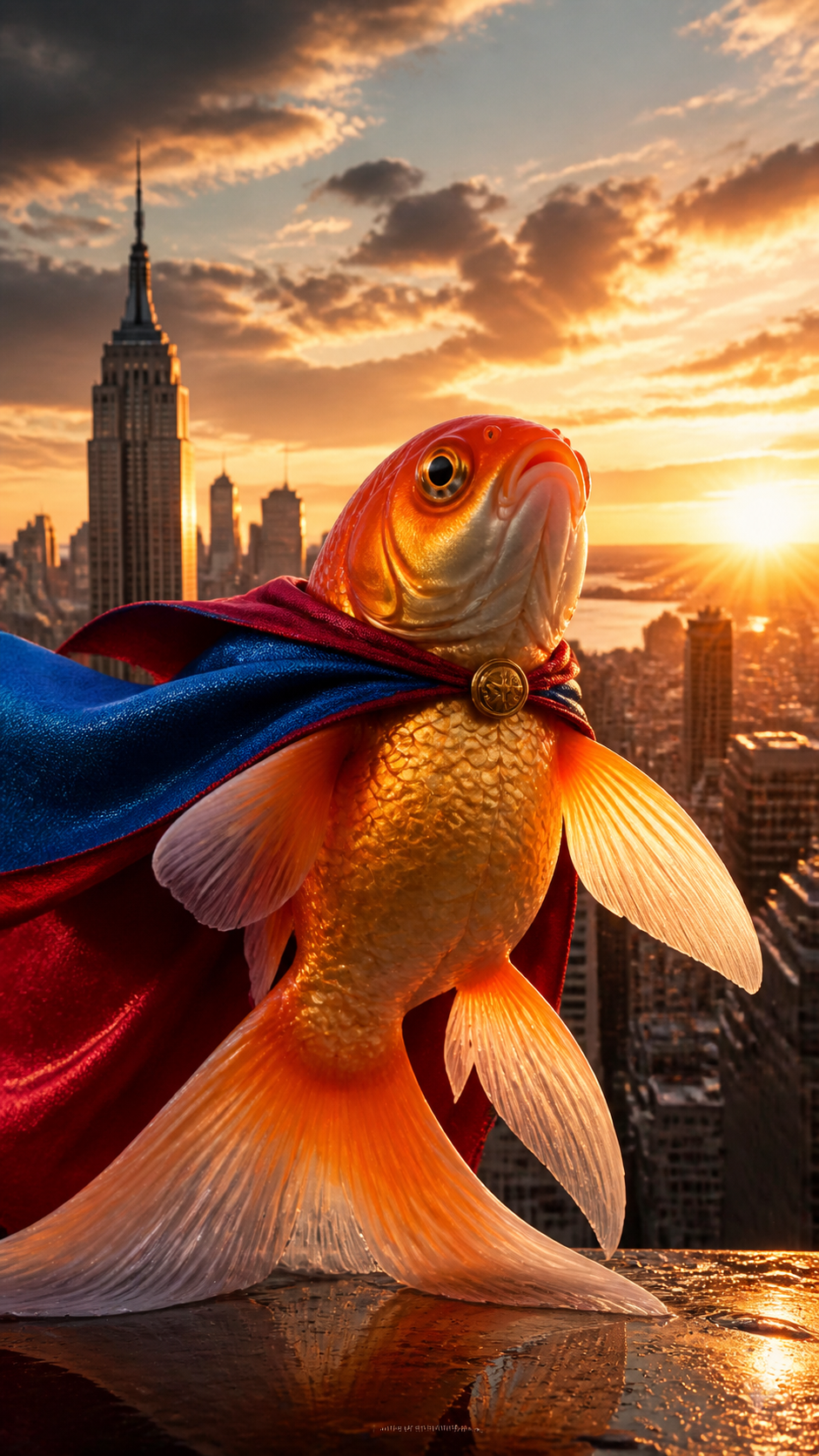 Goldfish Superhero AI photo