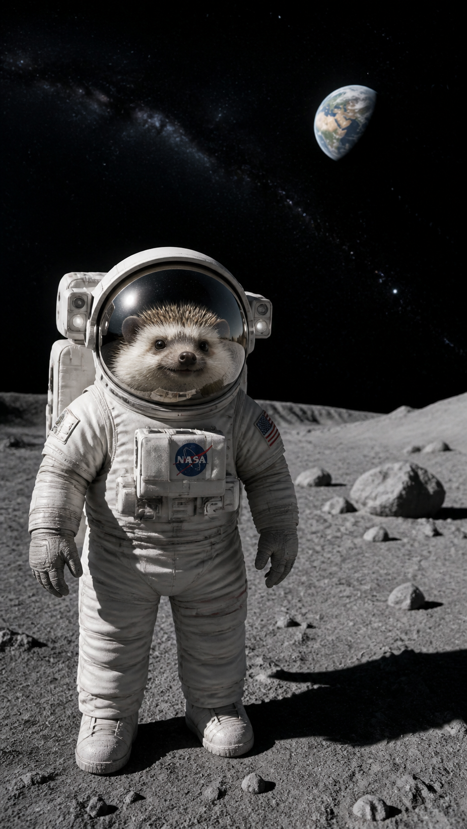 Hedgehog Astronaut AI photo