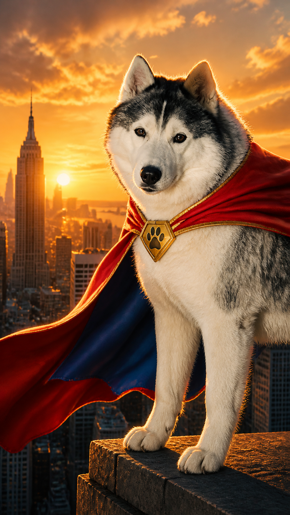 Siberian Husky Superhero AI photo