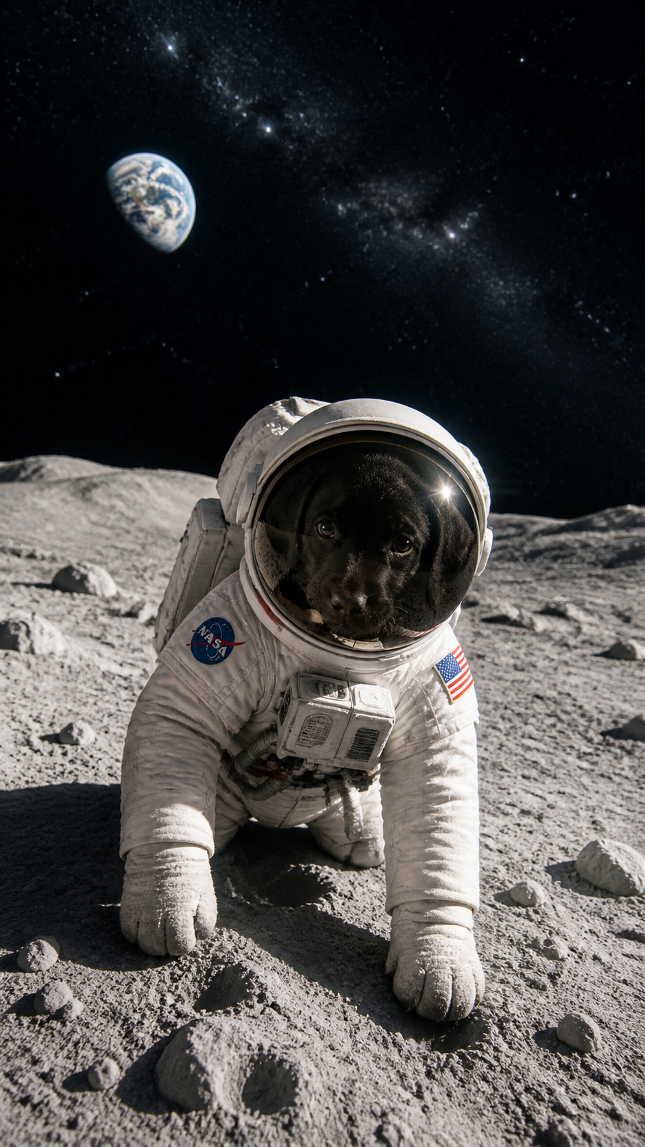Labrador Retriever Astronaut AI photo