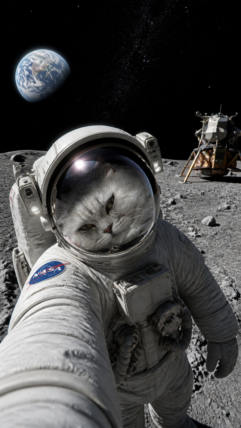 Persian Cat Astronaut AI photo