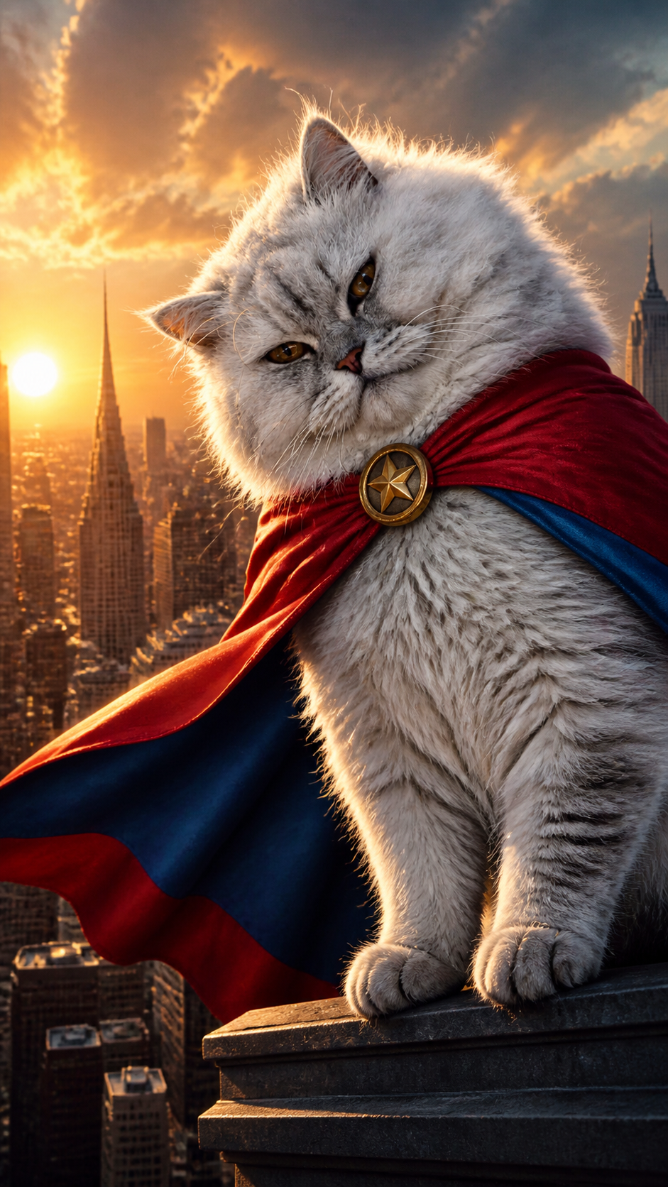 Persian Cat Superhero AI photo