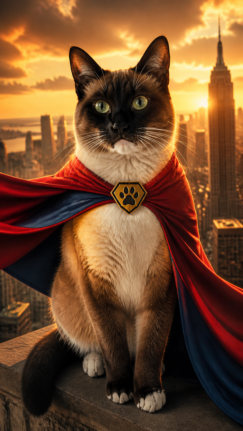 Siamese Cat Superhero AI photo