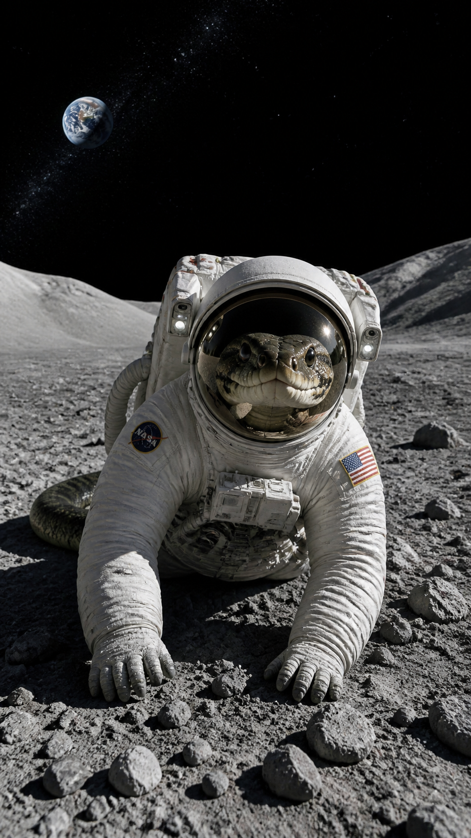 Snake Astronaut AI photo