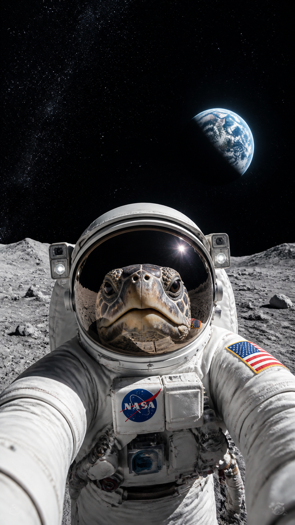 Turtle Astronaut AI photo