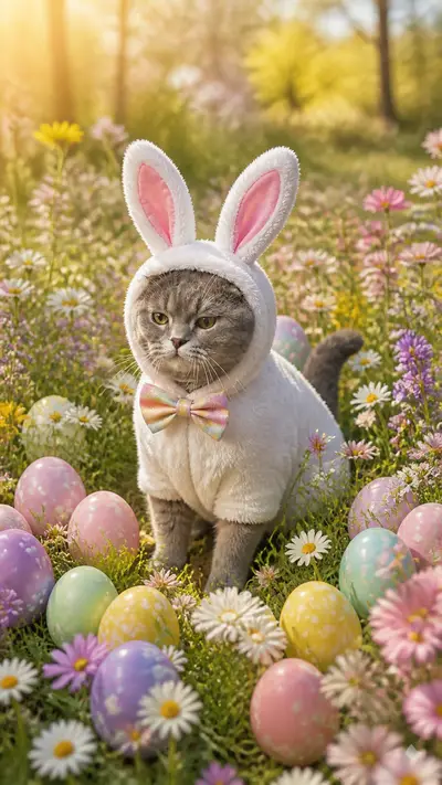AI Easter pet photo