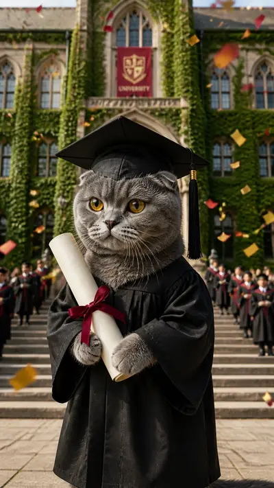 AI Graduation pet photo